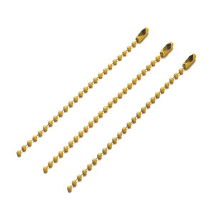 Detail van gele 10cm bolletjesketting met sluiting voor tassen en knutselprojecten