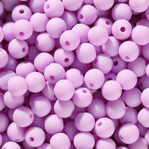 Nahaufnahme matter lila 8mm Acrylperlen mit satinierter Oberfläche für DIY-Schmuck