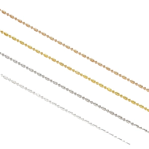1.5mm iron bead and bamboo link chains in gold, rose gold and silver finishes for DIY jewelry