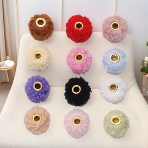 18mm Teddy Velvet Curly Wool Large Hole Beads Colorful Plush Ball Spacer Beads For DIY Jewelry Making Craft Accessories