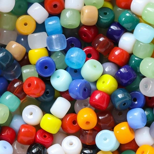 Glass Cylinder Beads DIY Jewelry Making Multicolor Barrel Spacer Beads For Handmade Necklace Bracelet Crafting 6x8.5mm Material