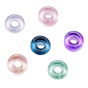 Set mit 6 bunten, lichtdurchlässigen runden Perlen in verschiedenen Pastelltönen für DIY