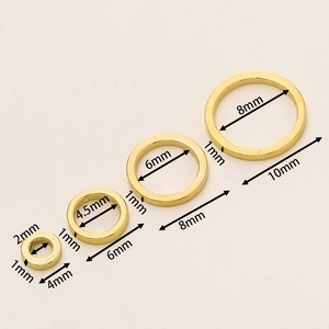 Πίνακας μεγεθών για τετράγωνα δαχτυλίδια 14K gold-filled από 4mm έως 10mm για DIY κοσμήματα