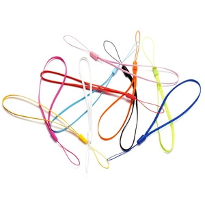 Colorful nylon lanyards for mobile phones and cameras in a vibrant multi-color assortment