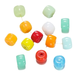 Colorful cylindrical glass spacer beads for DIY jewelry making and handmade crafts