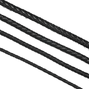 Braided genuine leather cord in four diameters for DIY bracelets and necklaces jewelry