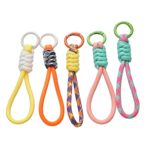 Lot de porte-clés en paracorde tressée avec cordes en nylon colorées et crochets