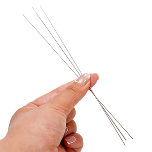 Three flexible stainless steel beading needles for DIY jewelry making and threading