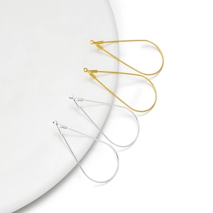 Slanke langwerpige druppelvormige oorhaken in goud en zilver voor doe-het-zelf sieraden