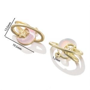 Detail of star and moon alloy charms with dimensions showing 19.5mm height for DIY jewelry