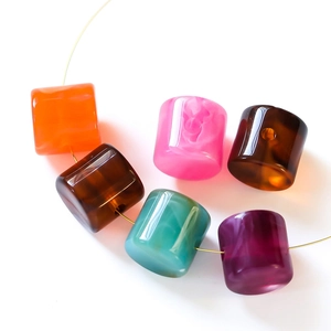 Colorful acrylic faux stone beads in cylindrical shapes for DIY jewelry making and chains