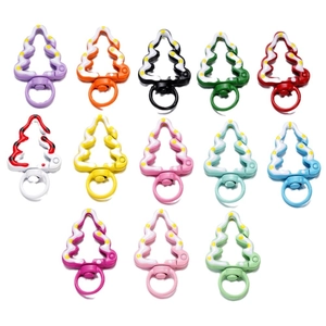 Cierres de langosta de metal con forma de árbol de Navidad en 13 colores para llaveros artesanales