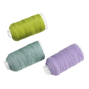 Set aus 1,2 mm bunten geflochtenen Baumwollfäden in Grün Grau und Lila für Bastelarbeiten