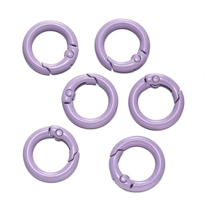 6er-Set lila Federringe aus Legierung für DIY-Schmuck und Taschen mit Glanzfinish