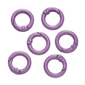 Set mit sechs lila Legierung Federringe für DIY Bastel und Handtaschen Zubehör