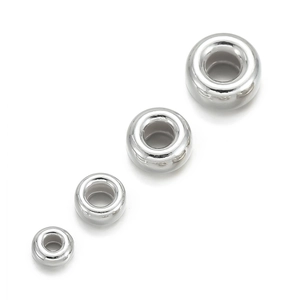 Polished 925 sterling silver bubble beads in four different sizes for DIY jewelry making