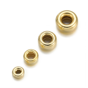 Polished 925 sterling silver golden spacer beads for DIY jewelry making in four sizes