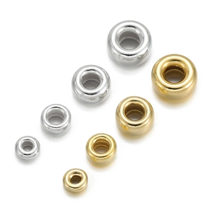 Polished silver and gold spacer beads in various sizes for DIY jewelry making