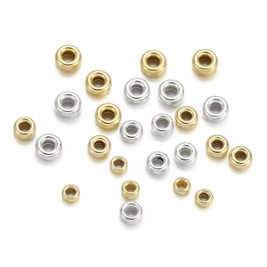 Detailed view of mixed gold and silver 925 sterling silver bubble beads for jewelry making