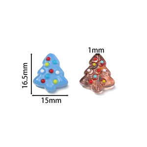 Detail view of 16.5mm Christmas tree beads with dimensions for DIY jewelry making