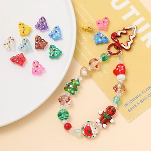 DIY Christmas tree resin beads and handmade charms for holiday jewelry accessories