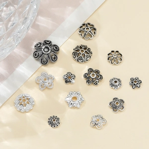 Verschiedene hohle Perlenkappen aus 925 Sterlingsilber für DIY-Schmuckherstellung