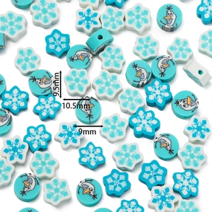 Details von 9,5mm Schneemann- und Schneeflockenperlen für DIY-Weihnachtsschmuck-Basteln
