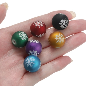 Perline acriliche opache con fiocchi di neve colorati per creazione di gioielli DIY