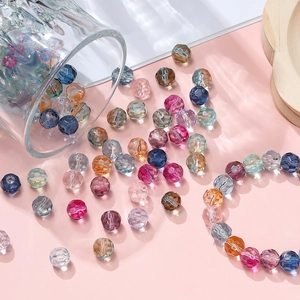 Faceted 10mm glass beads with mermaid gradient finish for DIY jewelry making