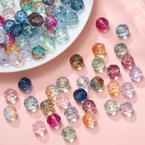 10mm faceted crystal glass beads with mermaid gradient effect for DIY jewelry making