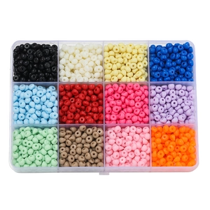 Scatola a 12 scomparti con perle acriliche colorate per gioielli fai-da-te e bracciali