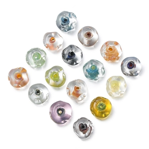 Macro di perle in vetro ondulato da 12 mm con colori traslucidi per gioielli fai-da-te