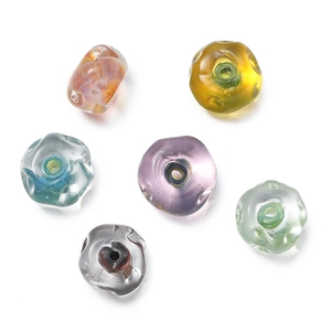 Macro di perle di vetro da 12mm fatte a mano in sei colori vivaci per gioielli fai da te