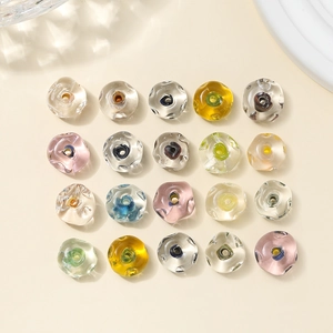 Set di 20 perle di vetro irregolari da 12 mm con cuori colorati per gioielli fai da te