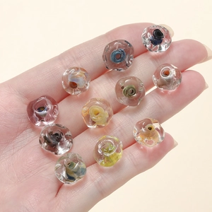 Perline di vetro irregolari da 12mm con anima a spirale colorata per gioielli fai da te