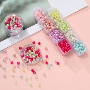Set di perle in acrilico colorate a goccia con scatola organizer trasparente