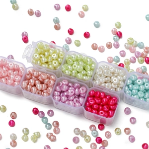 Set di perle acriliche colorate fai-da-te in scatola di plastica a 7 scomparti per hobby