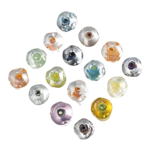 Perle di vetro irregolari da 12mm fatte a mano in 15 colori per creazione gioielli DIY