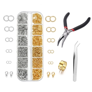 DIY Jewelry Making Kit Iron Open Jump Rings Lobster Clasps Jewelry Repair Tool Set With Pliers Tweezers For Handcrafting Jewelry Beginners