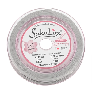 Detailweergave van 0,40mm nylon gecoat roestvrijstalen kraaldraad, 100m lengte