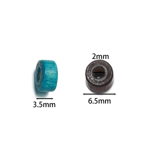 Colorful cylindrical macaron wood beads for DIY jewelry making with clear wood grain texture