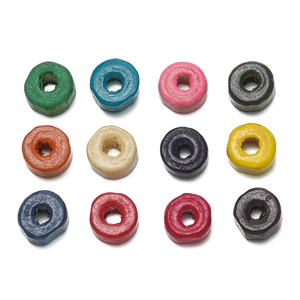 Colorful macaron wooden beads set in 12 colors for DIY handmade jewelry crafts