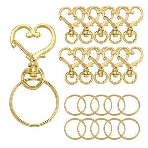Chiusura Girevole a Moschettone a Forma di Cuore E Portachiavi Rotondo in Lega di Rame Accessori Fai da Te per Gioielli