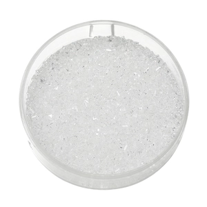 Vista dettagliata di perle di vetro trasparenti da 2mm per gioielli fai da te