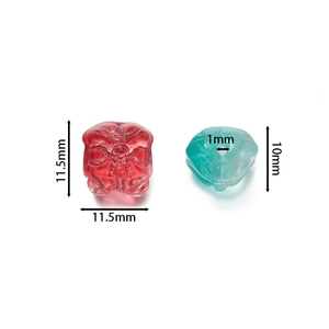 Translucent skull-shaped 11.5mm glass beads with 1mm hole for DIY jewelry making