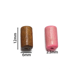 Colorful cylindrical wooden tube beads 12x6mm for DIY jewelry making and bracelets