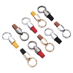 Premium matte leather keychains with alloy rings in various colors for car keys