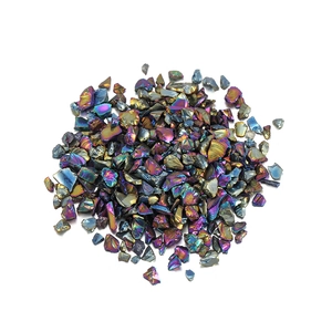 Pierres de verre colorées métallisées pour l'artisanat en résine et micro paysages