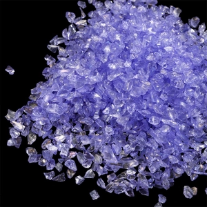 Irregular light purple glass crushed stone for DIY crafts and decorative filler