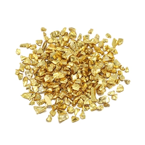 Pierres concassées dorées métalliques irrégulières pour décoration DIY et nail art